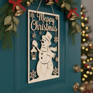 Christmas Door Hanger Bundle, Wooden Porch Decor Signs, Holiday Laser Files