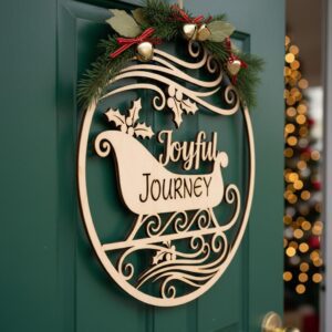 Christmas Door Hanger Bundle, Wooden Sign Files, Holiday Decor for Laser Crafts