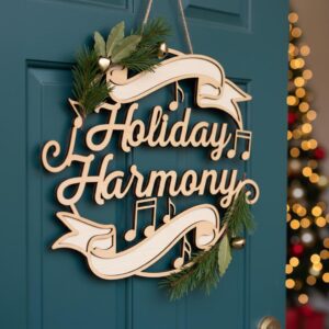 Christmas Door Hanger Bundle, Wooden Sign Files, Holiday Decor for Laser Crafts