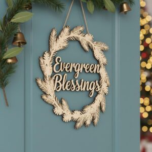Christmas Door Hanger Bundle, Wooden Sign Files, Holiday Decor for Laser Crafts