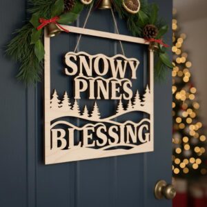 Christmas Door Hanger Bundle, Wooden Signs, Laser Files for Holiday Decor