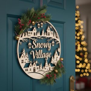 Christmas Door Hanger Bundle, Wooden Signs, Laser Files for Holiday Decor