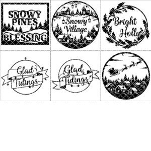 Christmas Door Hanger Bundle, Wooden Signs, Laser Files for Holiday Decor