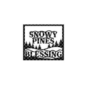 Christmas Door Hanger Digital File, Snowy Pines Blessing, Winter Framed Art Decor