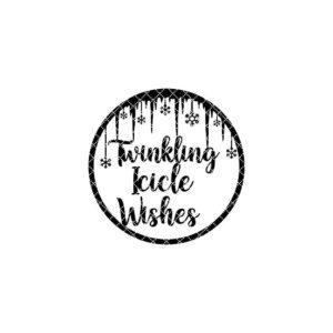 Christmas Door Hanger Digital File, Twinkling Icicle Wishes, Winter Sign Art