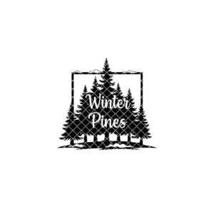 Christmas Door Hanger File, Winter Mountain Pine Tree Sign, Digital Craft Decor