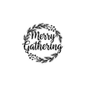 Christmas Door Hanger Laser File, Merry Gathering Wreath, Round Holiday Decor Sign