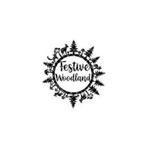 Christmas Door Hanger Laser File, Woodland Style Round Sign for Holiday Decor