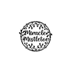 Christmas Door Hanger, Miracle Mistletoe Wreath, Holiday Round Sign Design