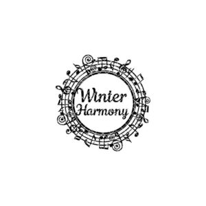 Christmas Door Hanger Round Sign, Winter Harmony Music Decor, Laser File