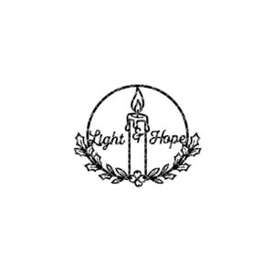 Christmas Door Hanger Round Wreath Sign, Candle Words Holiday Decor Digital File