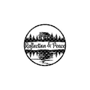 Christmas Door Hanger, Winter Cabin Reflection Peace Sign, Holiday Home Decor File