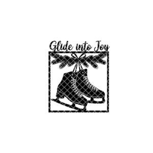 Christmas Ice Skates Door Hanger, Holiday Welcome Sign, Winter Front Door Decor