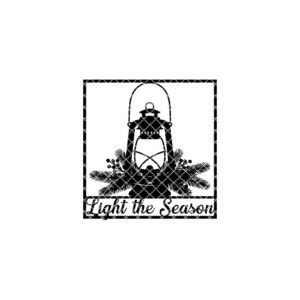 Christmas Lantern Door Hanger Light The Season Sign, Holiday Laser File Decor