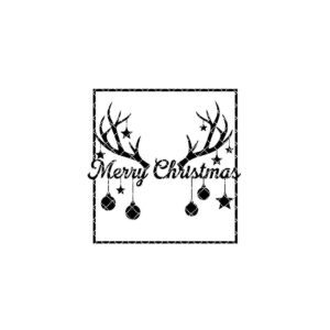 Christmas Reindeer Door Hanger, Merry Christmas Antler Sign, Holiday Decor Download