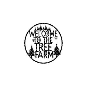Christmas Welcome Sign, Tree Farm Door Hanger, Round Holiday Decor Download