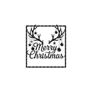 Merry Christmas Door Hanger, Reindeer Antlers Sign, Front Door Holiday Decor