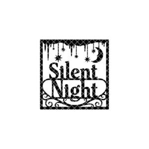 Silent Night Door Hanger File, Christmas Laser Design, Holiday Front Door Wood Sign