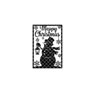 Snowman Christmas Door Hanger, Merry Christmas Sign Cricut, Laser File Download