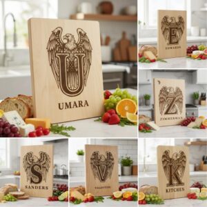 Animal Alphabet Engraving Bundle, Vintage Heraldic Designs for Charcuterie Boards