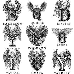 Animal Alphabet Engraving Bundle, Vintage Heraldic Designs for Charcuterie Boards