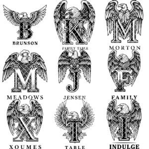 Animal Alphabet Engraving Bundle, Vintage Heraldic Designs for Charcuterie Boards