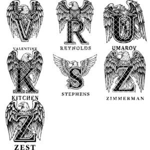 Animal Alphabet Engraving Bundle, Vintage Heraldic Designs for Charcuterie Boards