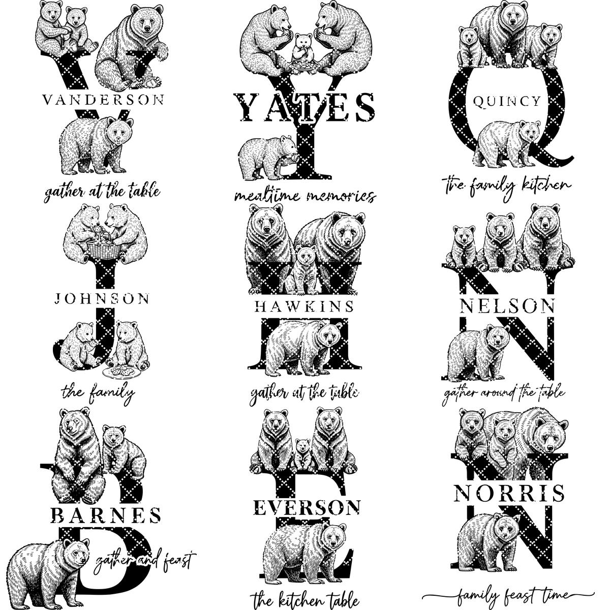 Animal Monogram Design, Wooden Family Name Sign, Vintage Engraved Charcuterie Bundle