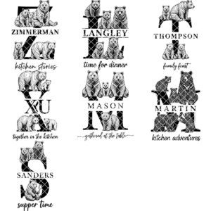 Animal Monogram Design, Wooden Family Name Sign, Vintage Engraved Charcuterie Bundle