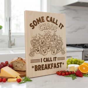 Breakfast Bundle with 21 Funny Kitchen Designs for Charcuterie Board Engraving