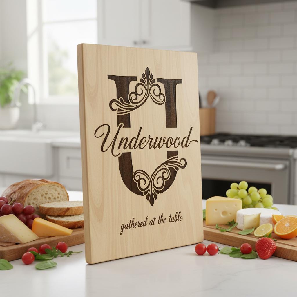 Charcuterie Board Designs, 53 Monogram Bundle, Personalized Family Name Engraving