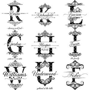 Charcuterie Board Designs, 53 Monogram Bundle, Personalized Family Name Engraving