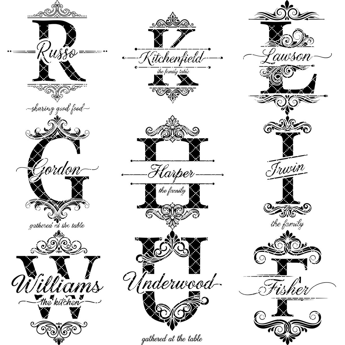 Charcuterie Board Designs, 53 Monogram Bundle, Personalized Family Name Engraving