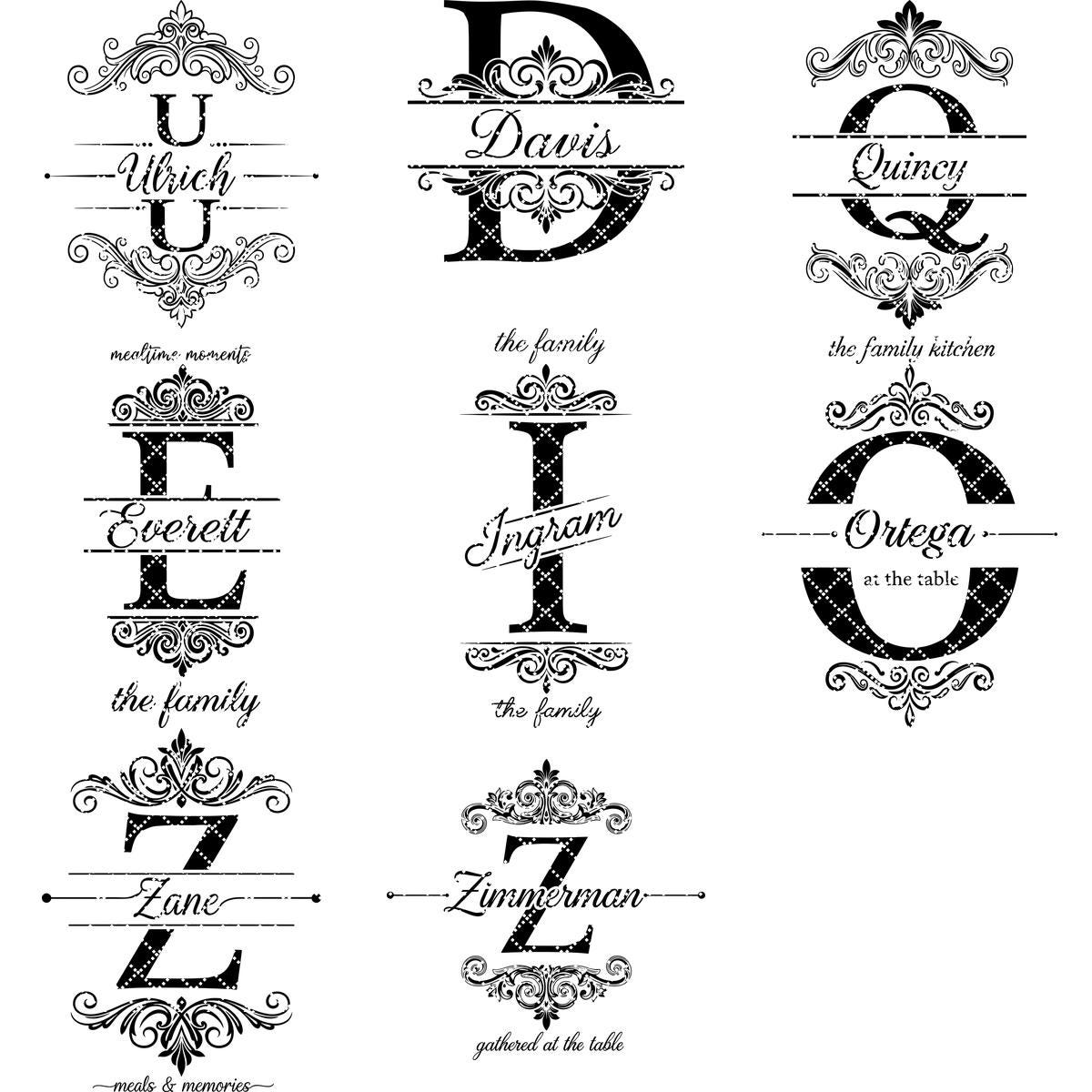 Charcuterie Board Designs, 53 Monogram Bundle, Personalized Family Name Engraving