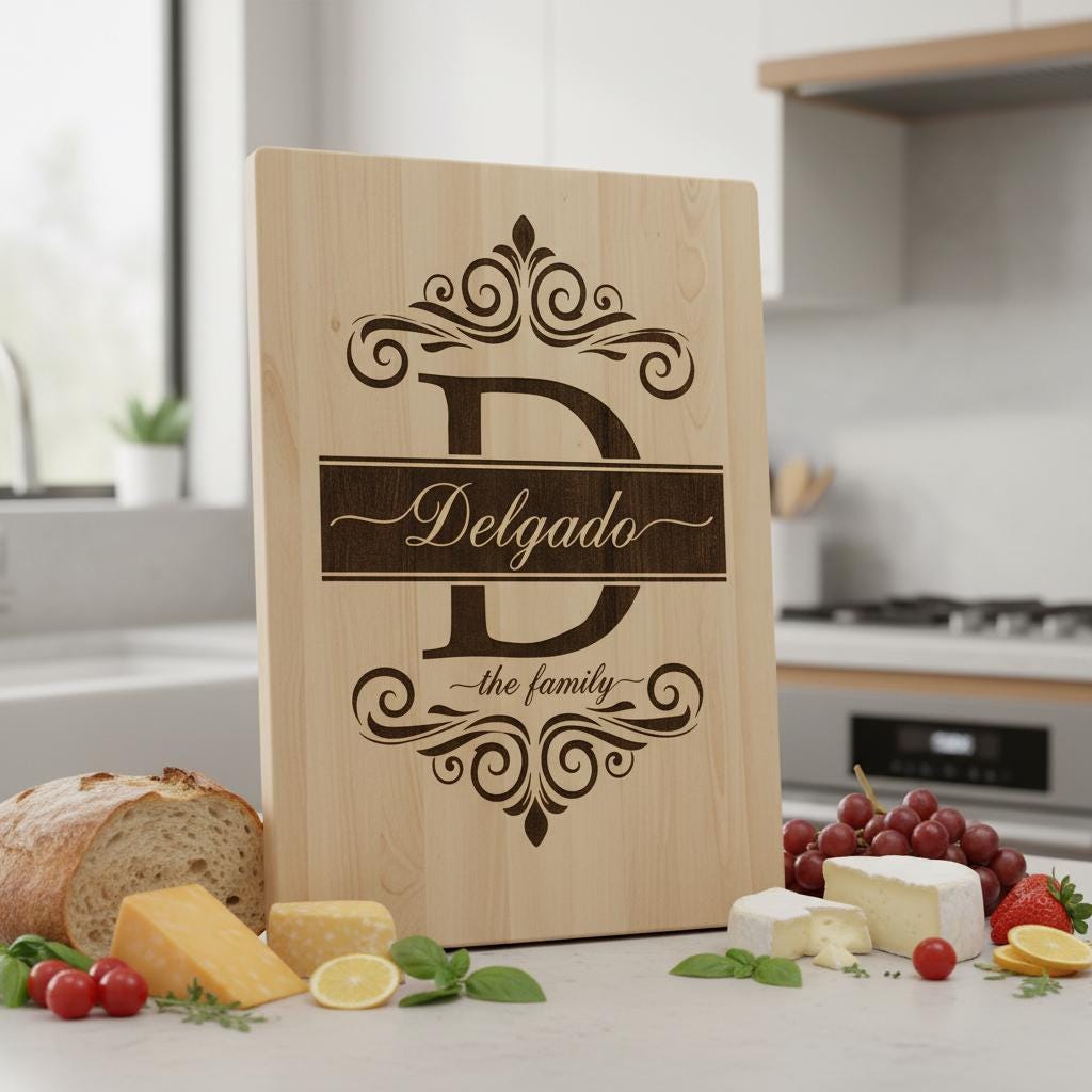 Charcuterie Board Designs, 53 Monogram Bundle, Personalized Family Name Engraving