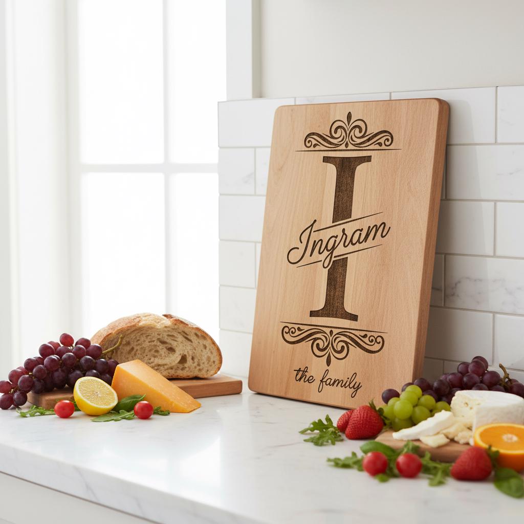 Charcuterie Board Designs, 53 Monogram Bundle, Personalized Family Name Engraving