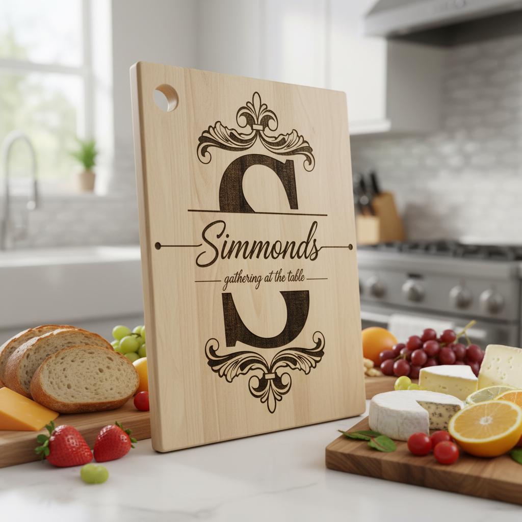 Charcuterie Board Designs, 53 Monogram Bundle, Personalized Family Name Engraving