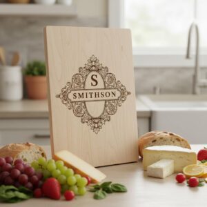 Charcuterie Board Engraving File, 52 Vintage Designs with Family Monogram