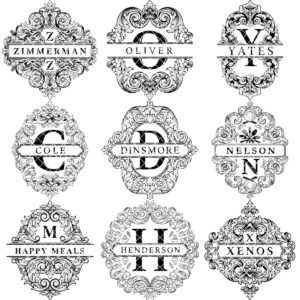 Charcuterie Board Engraving File, 52 Vintage Designs with Family Monogram