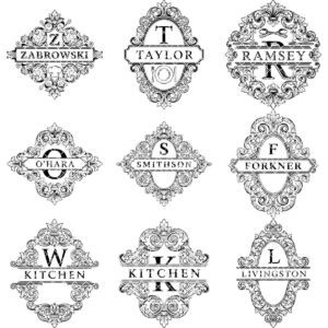 Charcuterie Board Engraving File, 52 Vintage Designs with Family Monogram