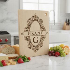 Charcuterie Board Engraving File, 52 Vintage Designs with Family Monogram