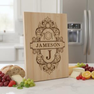 Charcuterie Board Engraving File, 52 Vintage Designs with Family Monogram