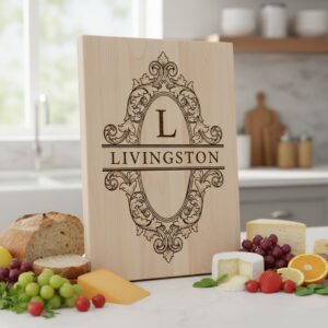 Charcuterie Board Engraving File, 52 Vintage Designs with Family Monogram