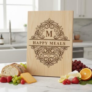 Charcuterie Board Engraving File, 52 Vintage Designs with Family Monogram