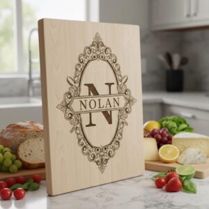 Charcuterie Board Engraving File, 52 Vintage Designs with Family Monogram