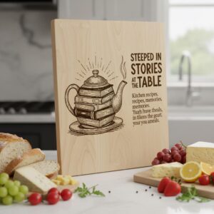 Charcuterie Board Engraving File, Botanical Floral Designs for Personalized Kitchen Decor