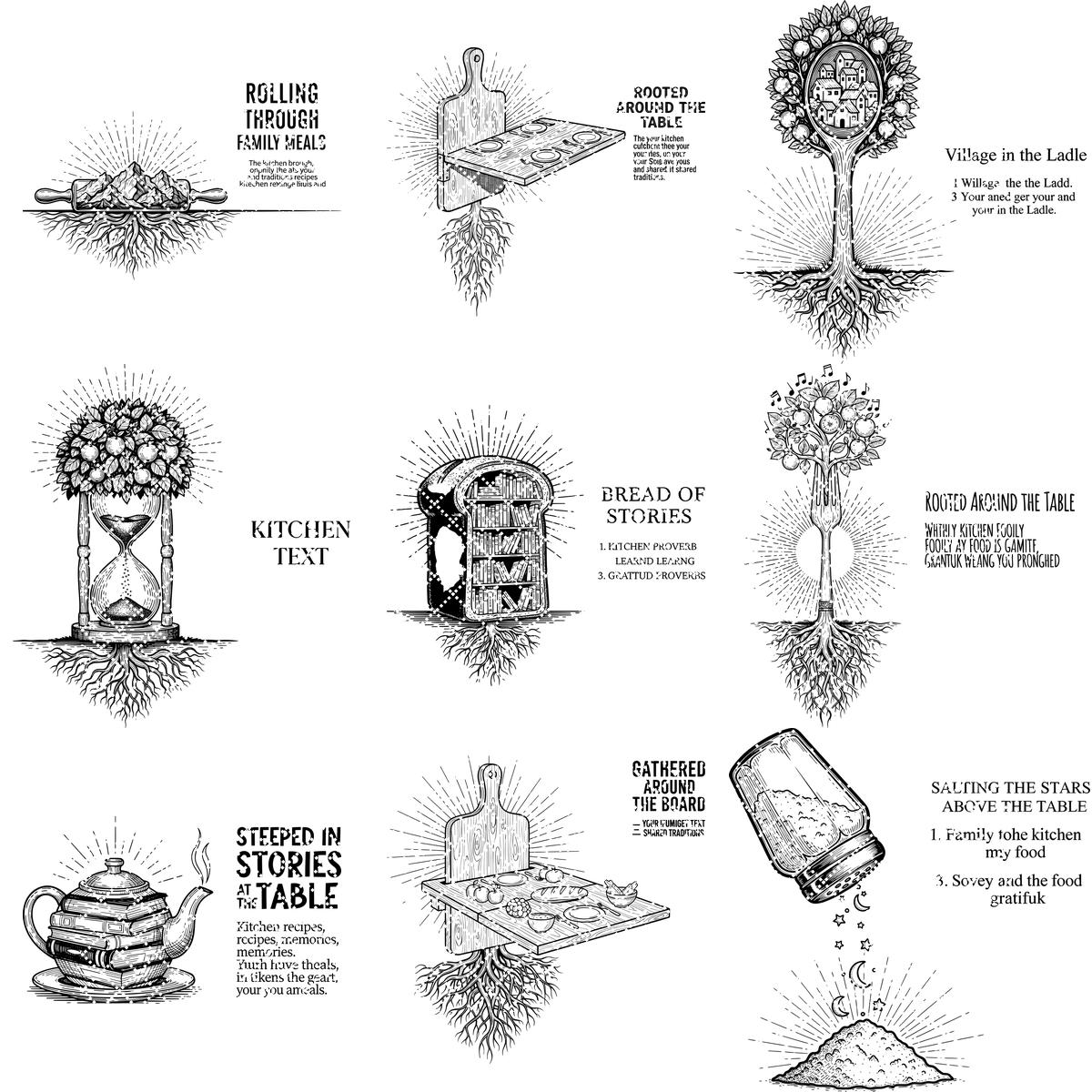 Charcuterie Board Engraving File, Botanical Floral Designs for Personalized Kitchen Decor