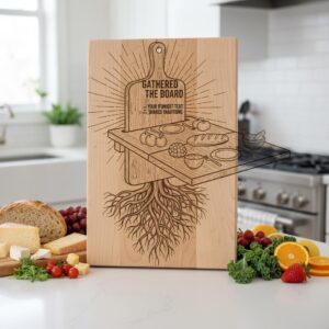 Charcuterie Board Engraving File, Botanical Floral Designs for Personalized Kitchen Decor