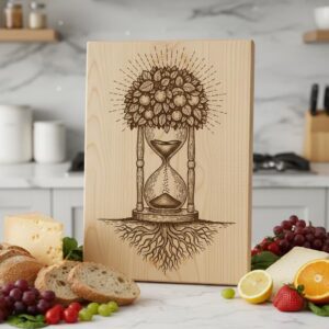 Charcuterie Board Engraving File, Botanical Floral Designs for Personalized Kitchen Decor