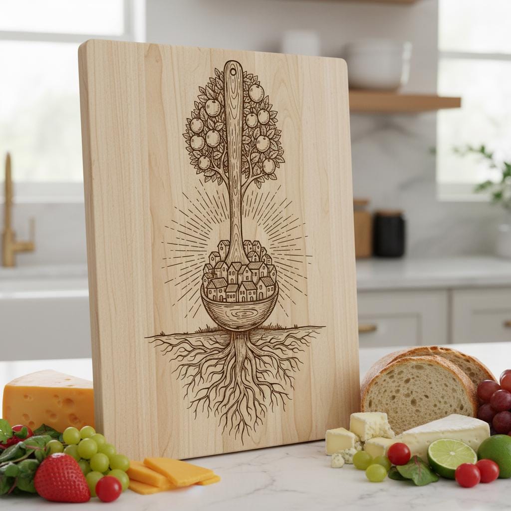 Charcuterie Board Engraving File, Botanical Floral Designs for Personalized Kitchen Decor